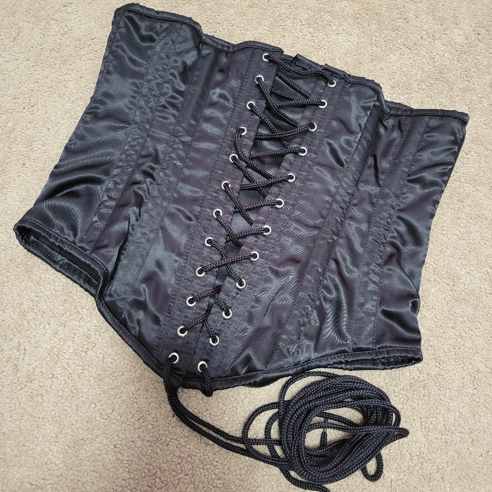 Heavy Red BLACK Corset, Size Large